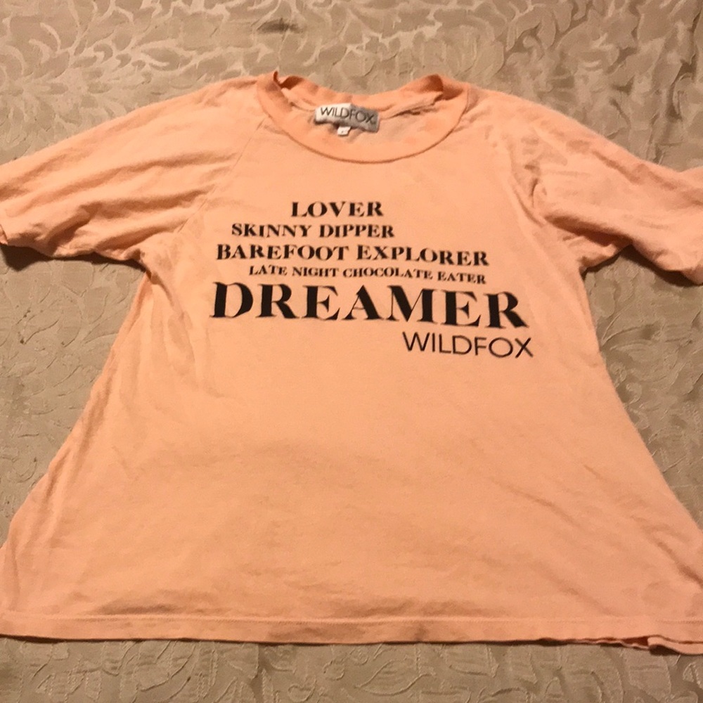 WILDFOX peach graphic tee